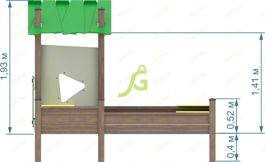 Детская песочница с крышей (мод.2)