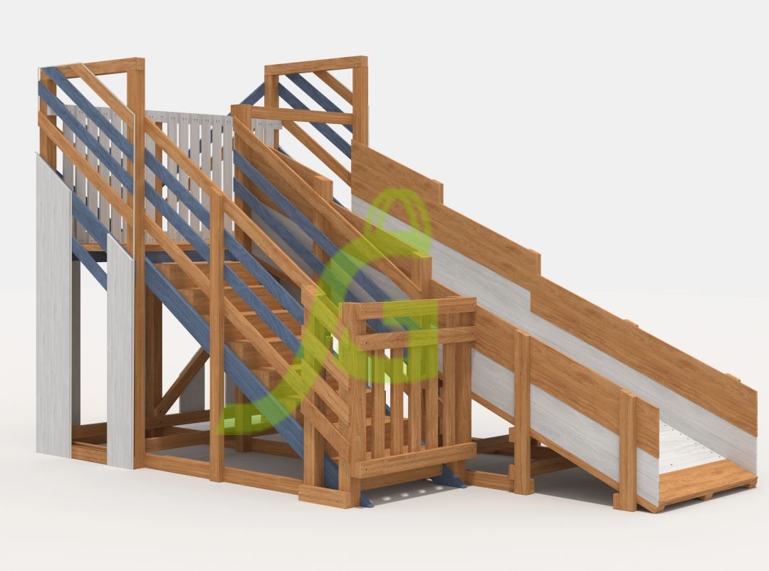 Деревянная зимняя горка IgraGrad Snow Fox длина ската 4 м мод 3