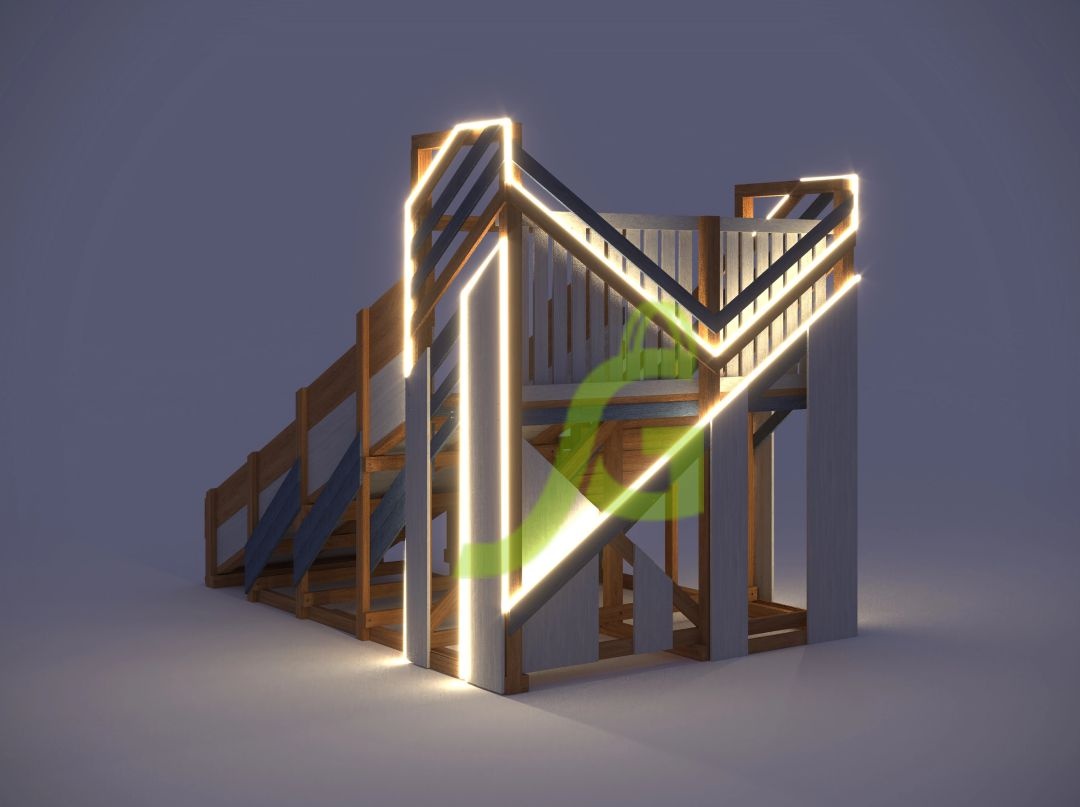 Деревянная зимняя горка IgraGrad Snow Fox длина ската 4 м мод 3