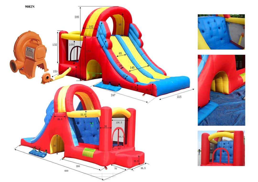 Надувной батут Happy Hop с двойной горкой Мега горка