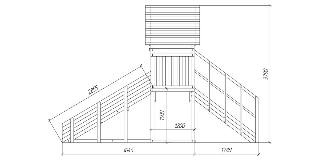 Зимняя деревянная игровая горка Савушка Зима Wood-5