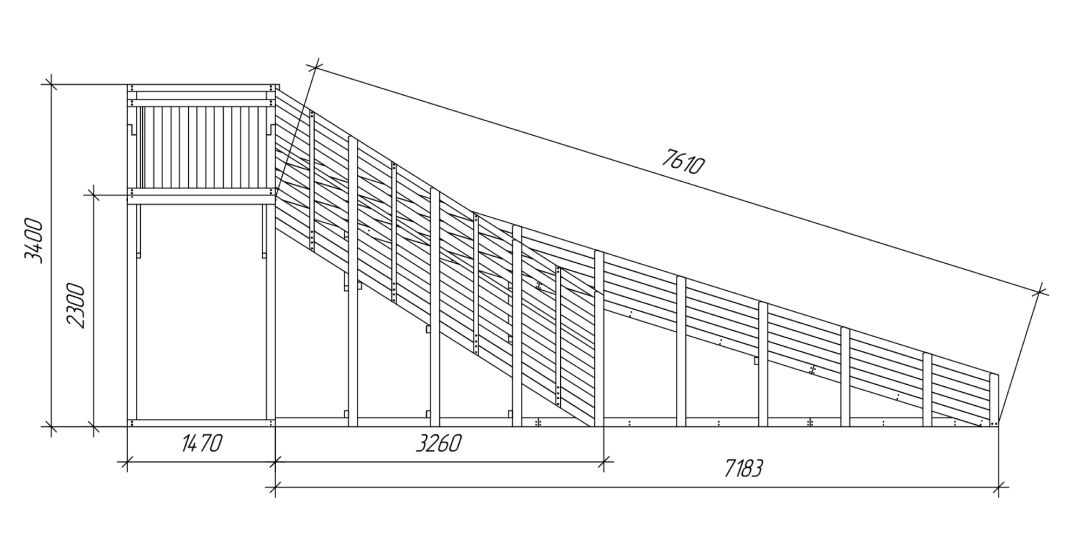 Зимняя деревянная игровая горка Савушка Зима Wood-6