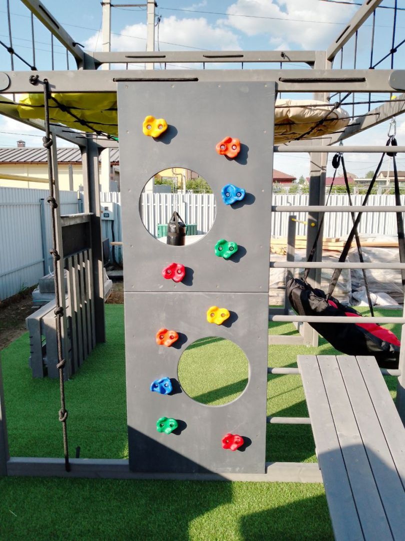 Детская площадка Савушка КУБ-1 (Серый) с подушками