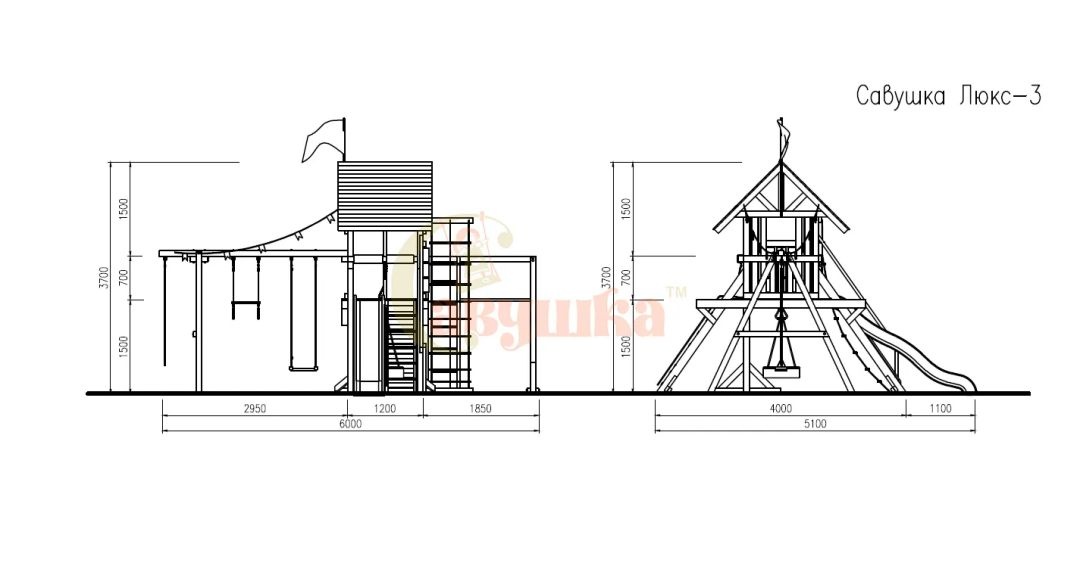 Детская игровая площадка Савушка Lux 3