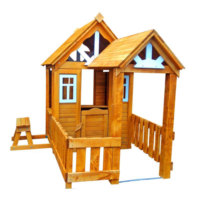 Детский домик Можга Солнечный Р910 с верандой