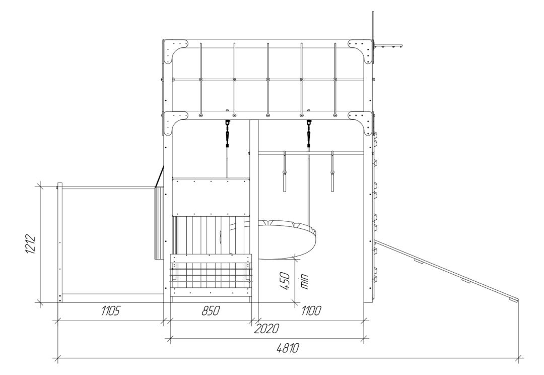 Детская площадка Савушка КУБ-1 (Серый) с подушками