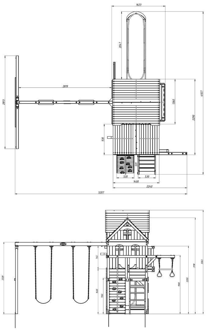 Детская деревянная площадка MoyDvor Панорама