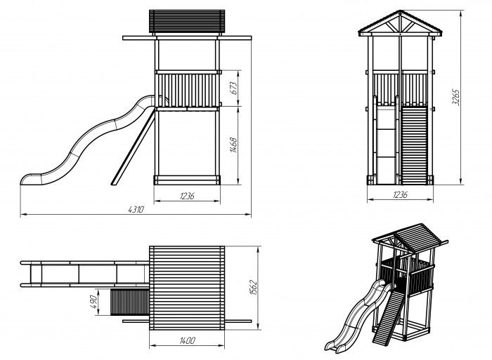 Детская площадка Можга Спортивный городок 4 крыша тент