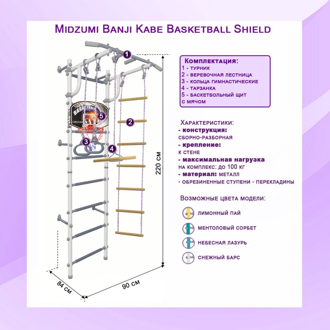 Шведская стенка Midzumi Banji Kabe Basketball Shield