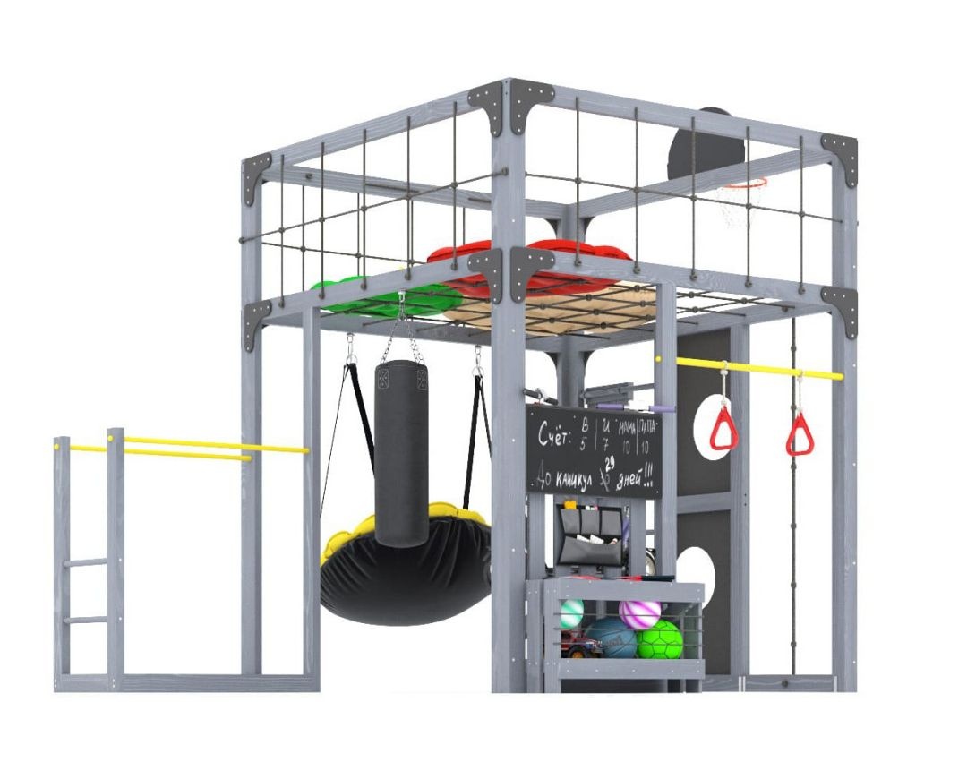 Детская площадка Савушка КУБ-1 (Серый) с подушками