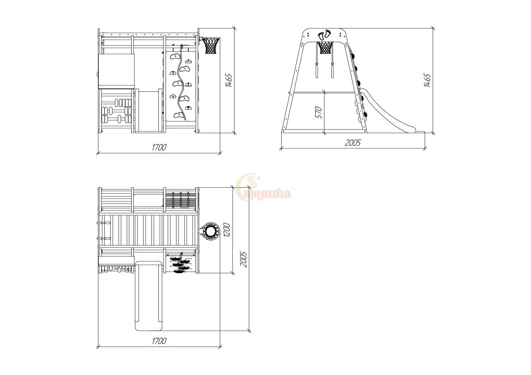 Детский комплекс Савушка  Непоседа 3 nero