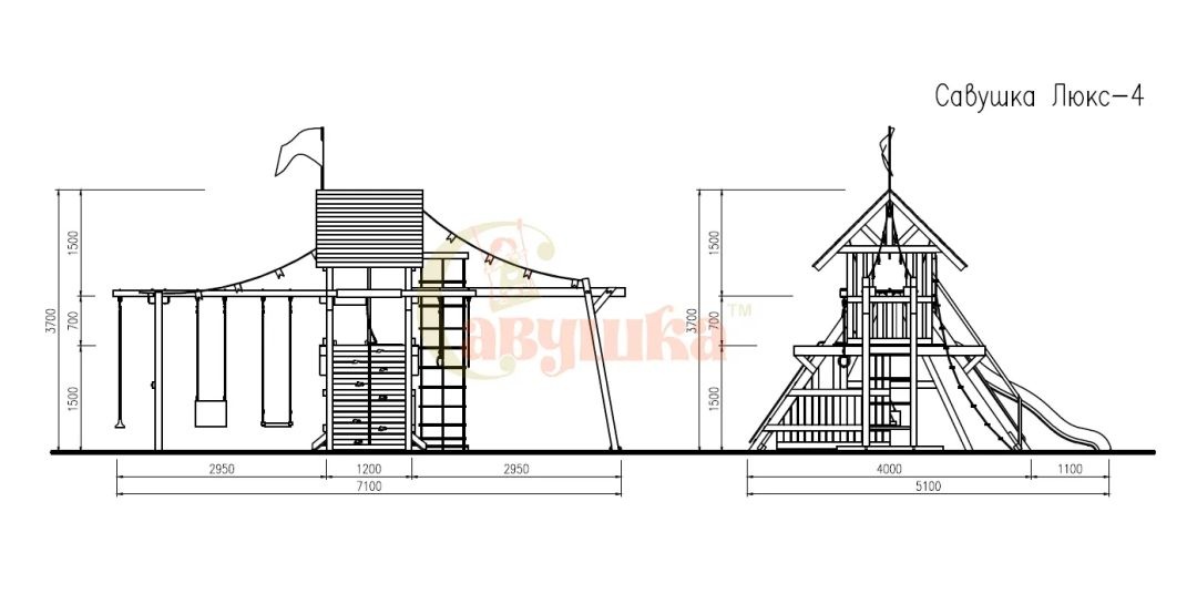 Детская игровая площадка Савушка Lux 4