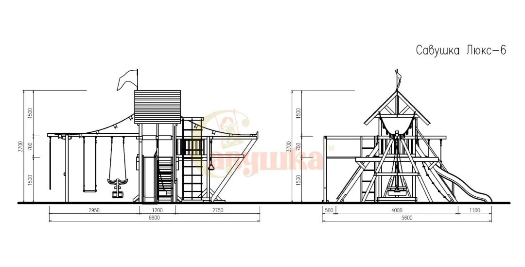 Детская игровая площадка Савушка Lux 6