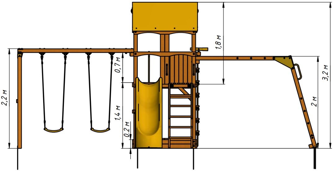 Детская деревянная площадка MoyDvor Версаль с рукоходом 2023