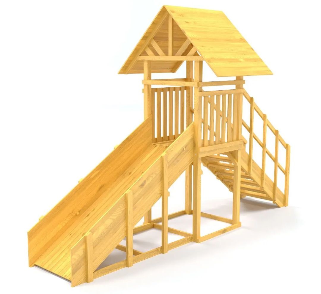 Зимняя деревянная игровая горка Савушка Зима Wood-5