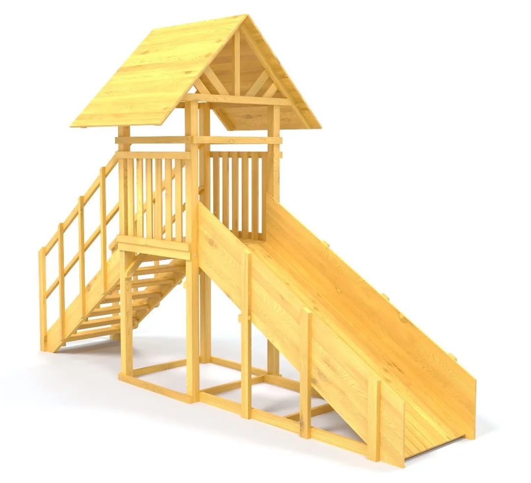 Зимняя деревянная игровая горка Савушка Зима Wood-5