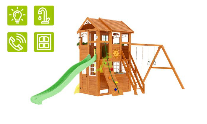 Детская игровая площадка Igragrad Клубный домик 2 с трубой Luxe