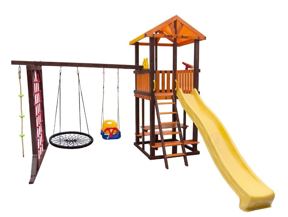 Детский игровой комплекс Perfetto sport Bari-9 + качели Паутина