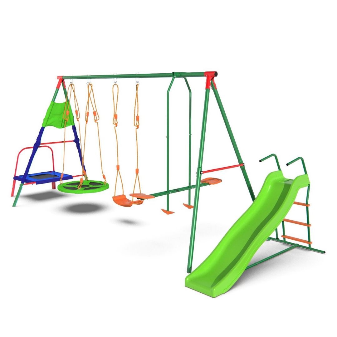 Детский игровой комплекс с горкой и батутом DFC MTS-01