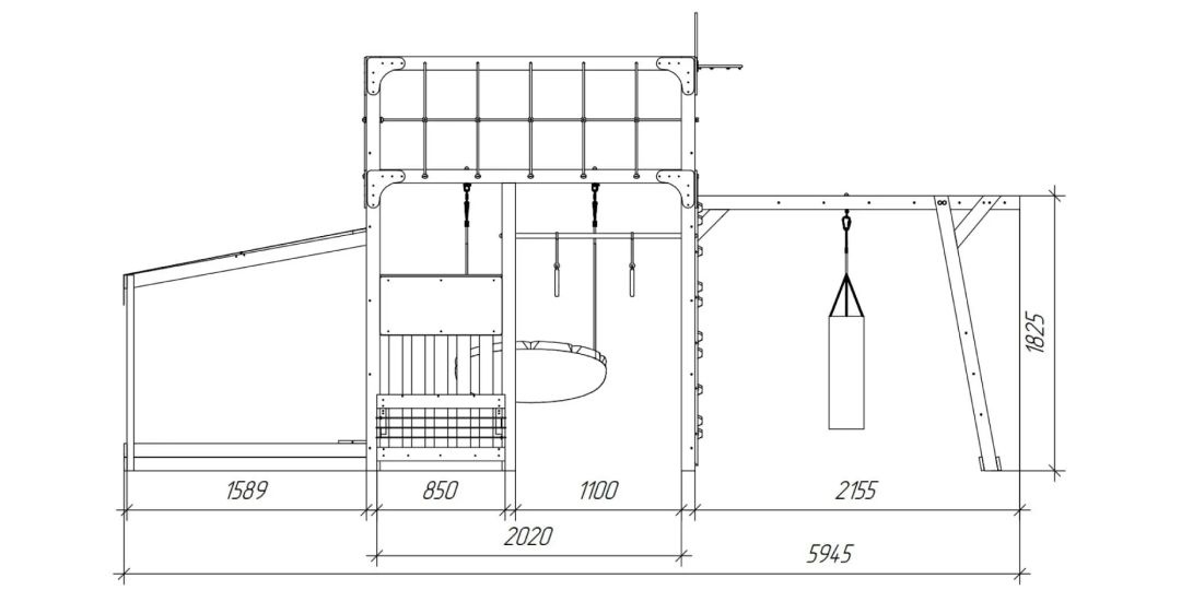 Детская площадка Савушка КУБ–4 (Серый) с подушками и песочницей