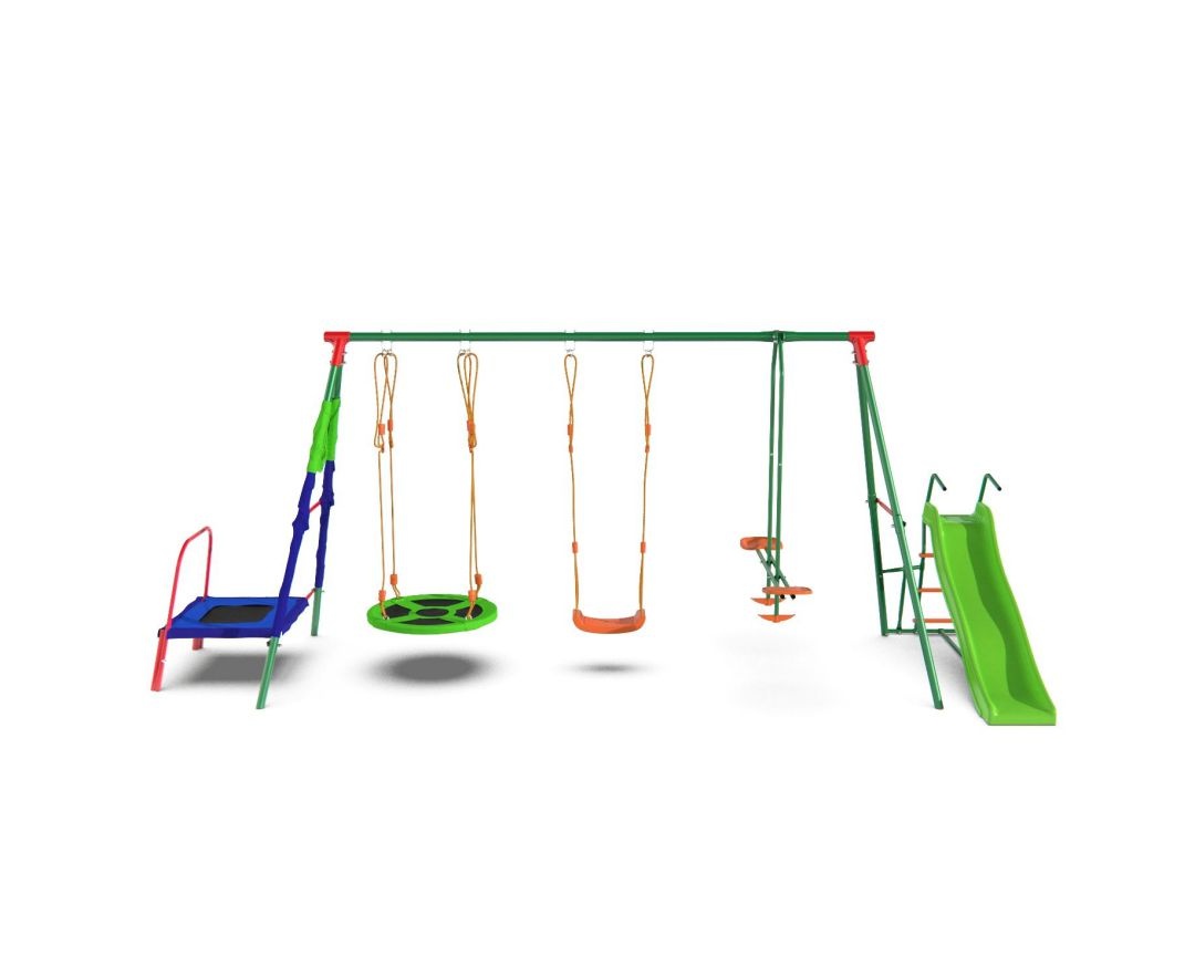 Детский игровой комплекс с горкой и батутом DFC MTS-01