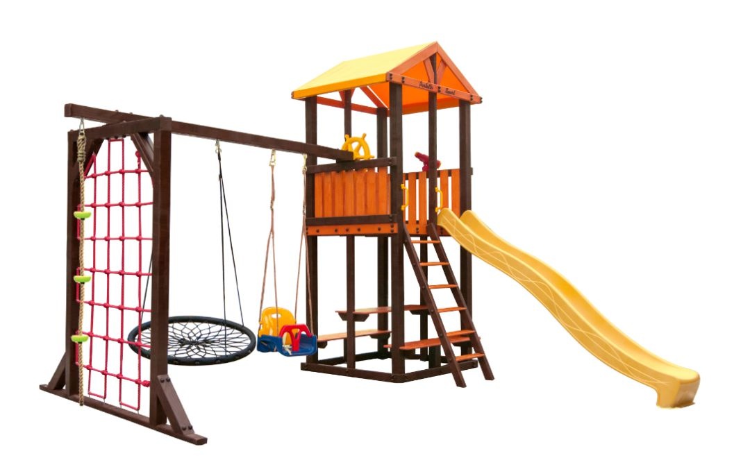 Детский игровой комплекс Perfetto sport Bari-9 + качели Паутина