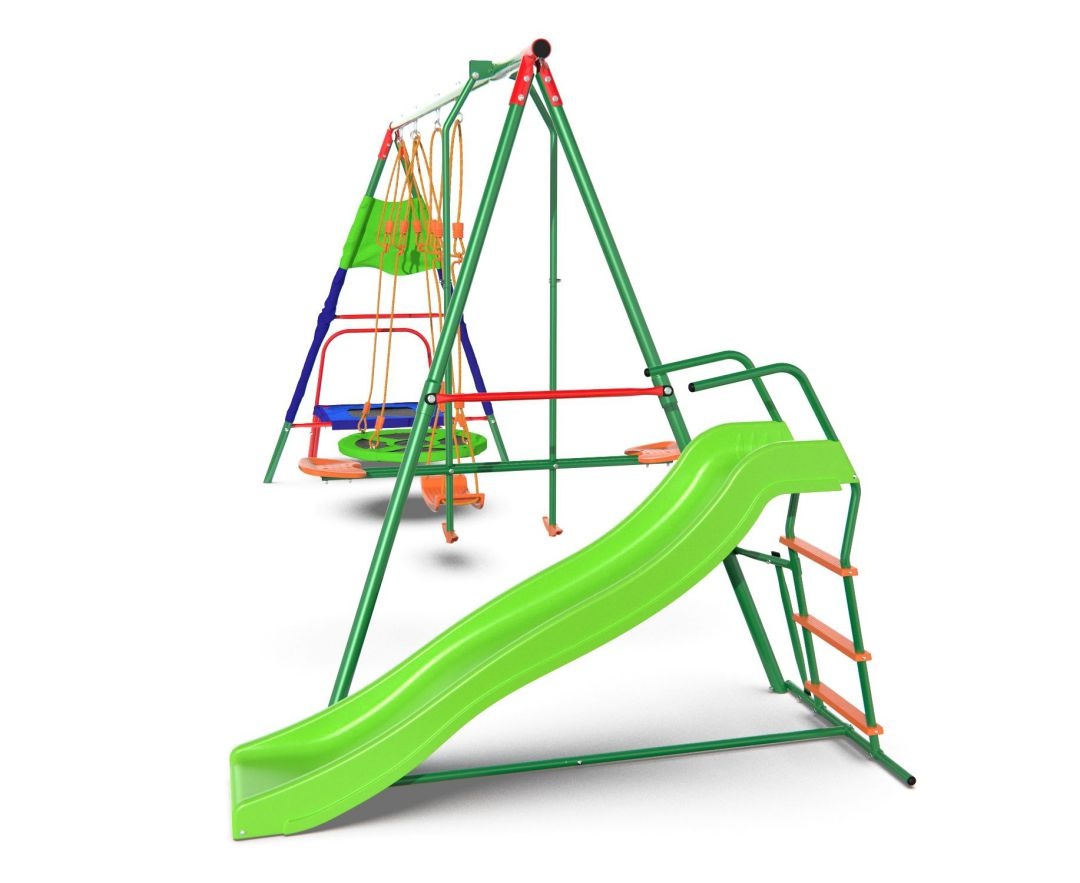 Детский игровой комплекс с горкой и батутом DFC MTS-01