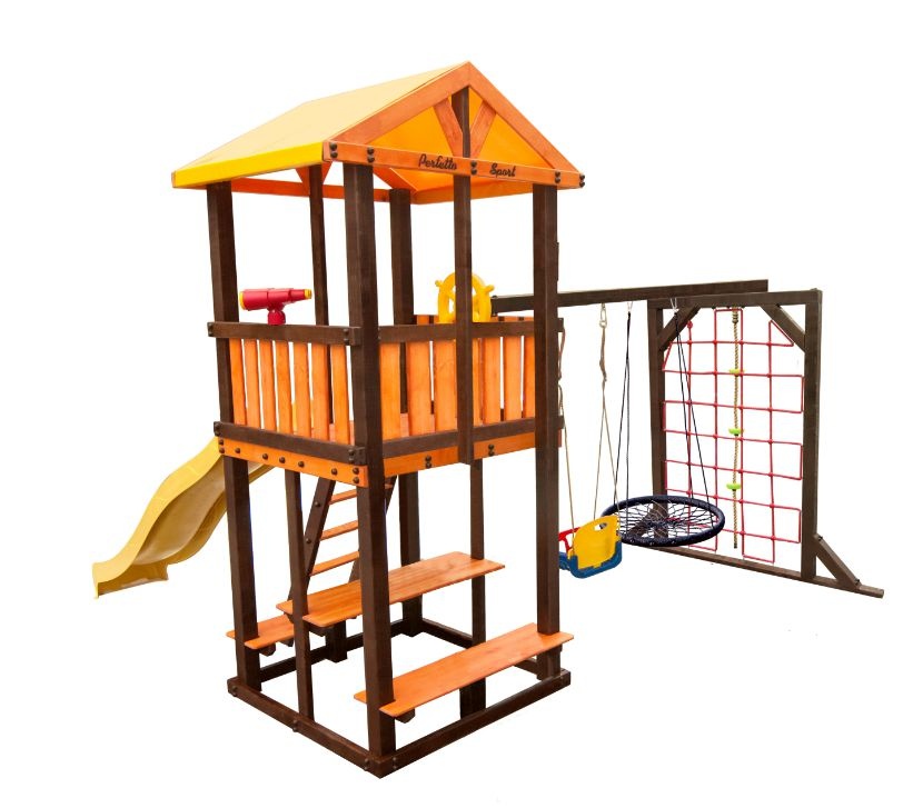 Детский игровой комплекс Perfetto sport Bari-9 + качели Паутина