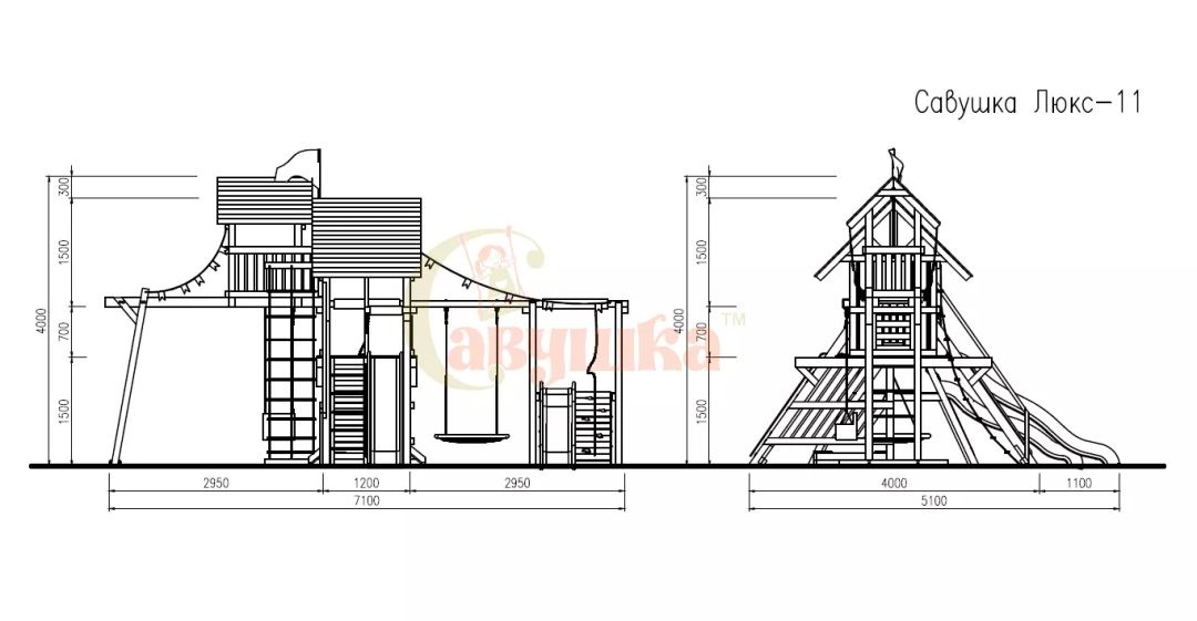 Детская игровая площадка Савушка Lux 11