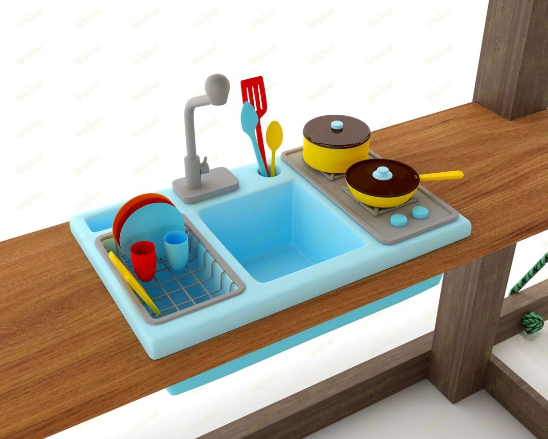 Детская площадка для дачи IgraGrad Панда Фани с балконом мод 1 и трубой 2.1м