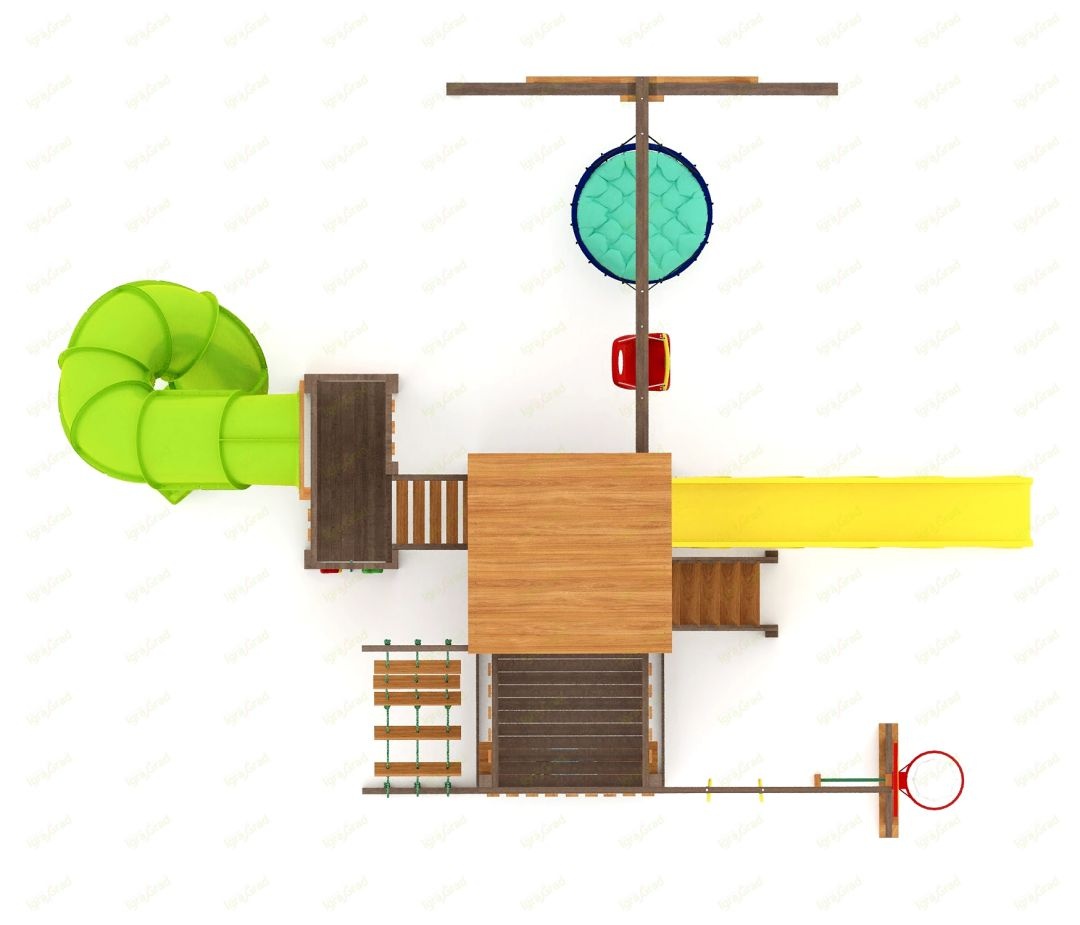 Детская площадка для дачи IgraGrad Панда Фани с балконом мод 1 и трубой 2.1м