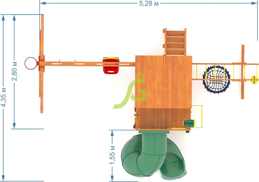 Детская площадка для дачи IgraGrad Крафт Pro 4 с трубой