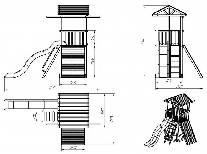 Детская площадка Можга Спортивный городок 5 крыша тент