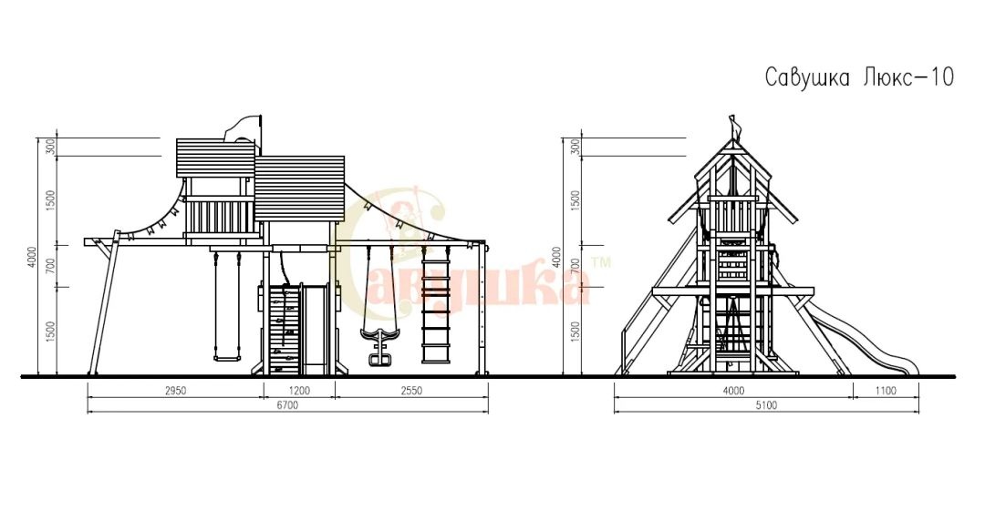 Детская игровая площадка Савушка Lux 10