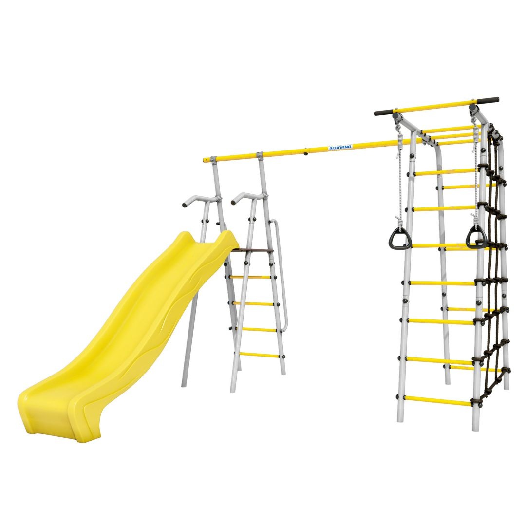 Спортивно-игровой комплекс ROMANA Богатырь MAX 103.07.07 серый-желтый без качелей