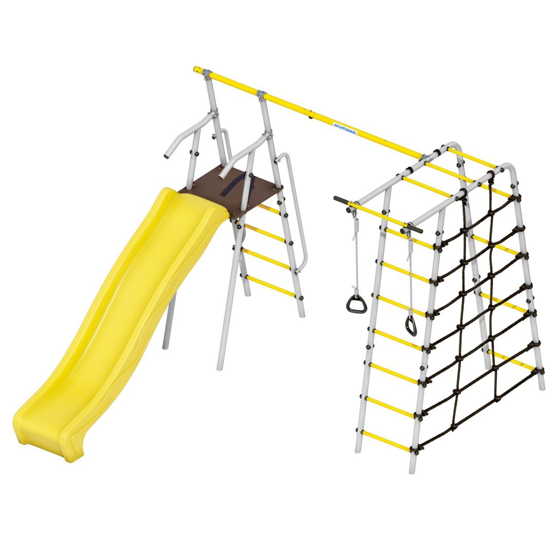 Спортивно-игровой комплекс ROMANA Богатырь MAX 103.07.07 серый-желтый без качелей