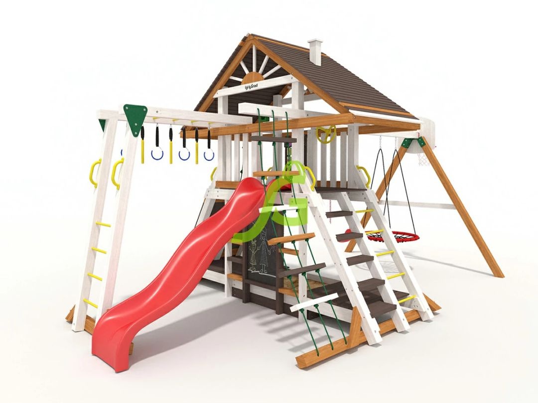 Детская игровая площадка IgraGrad Крепость Фани с рукоходом (Дерево) мод.2