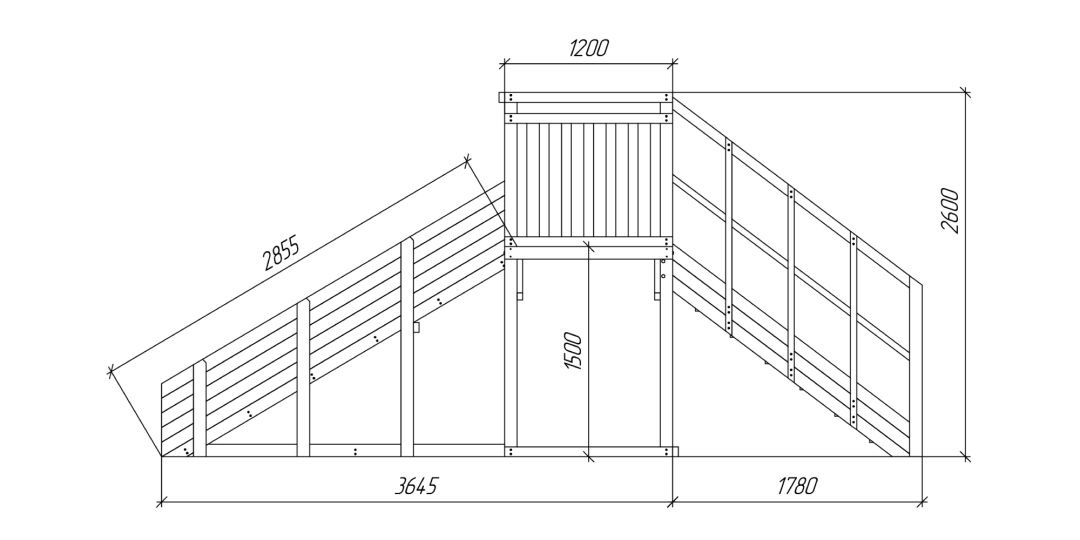 Зимняя деревянная игровая горка Савушка Зима Wood-2