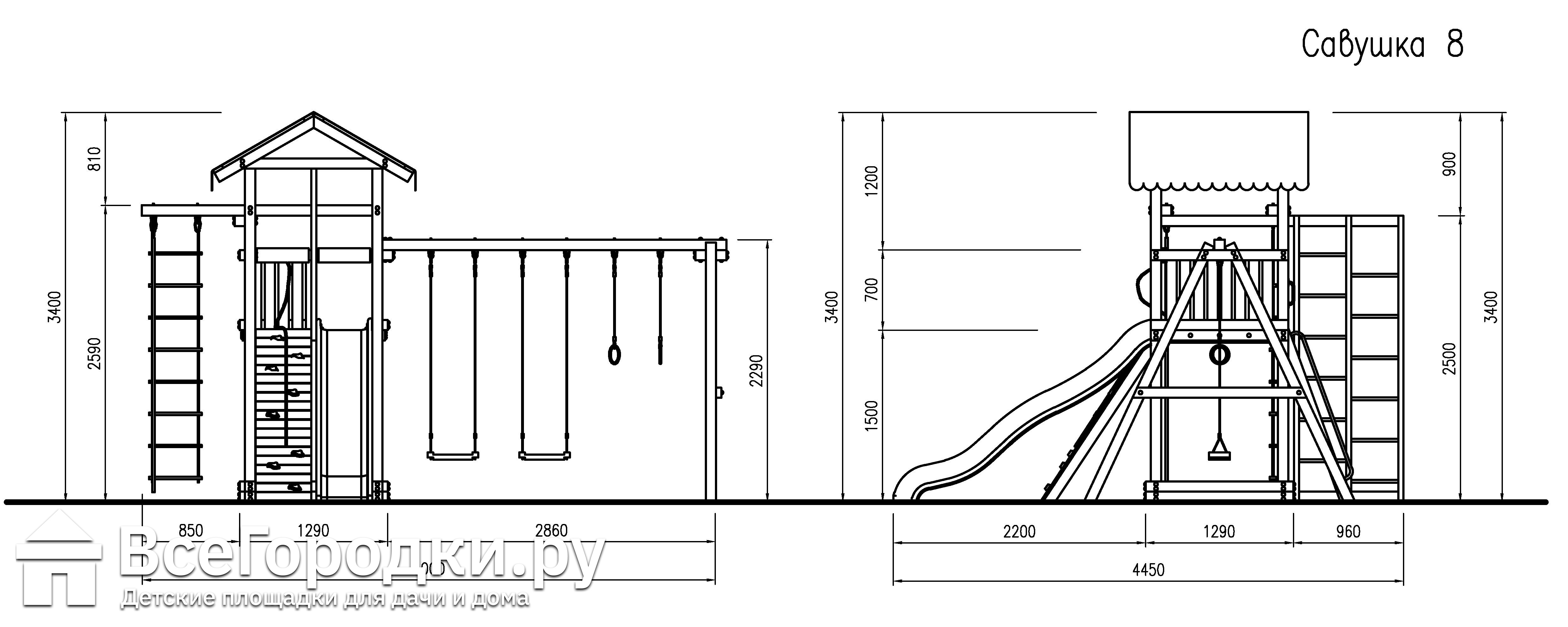 Чертежи детских площадок из дерева с размерами из дерева
