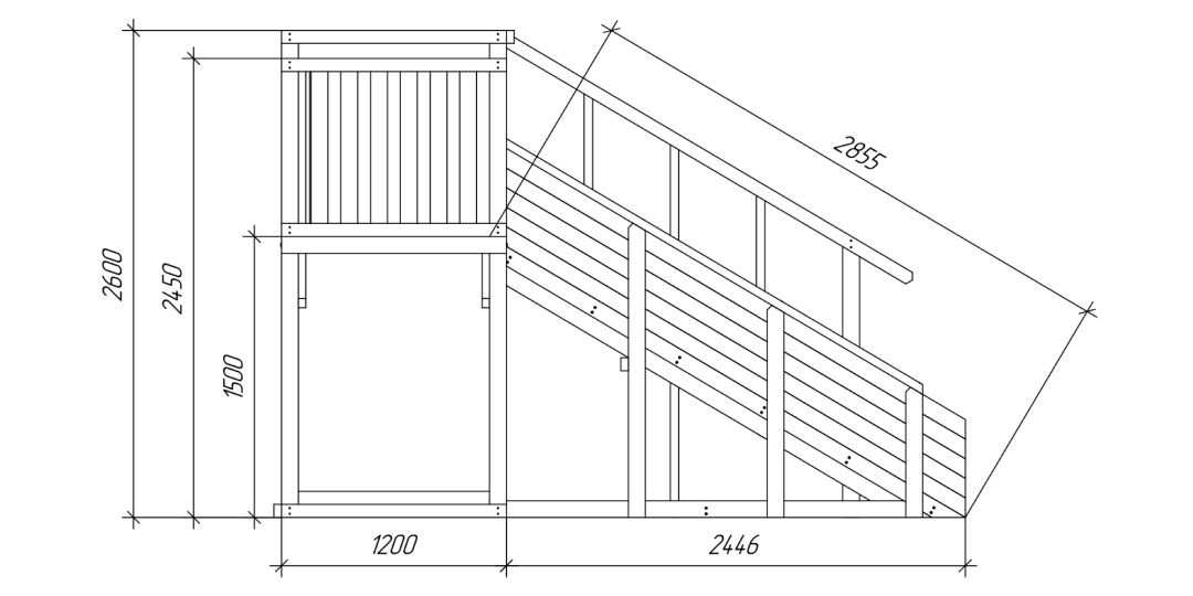 Зимняя деревянная игровая горка Савушка Зима Wood-3