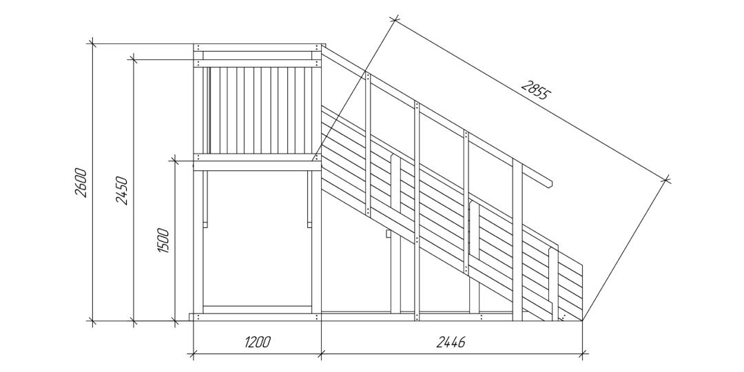 Зимняя деревянная игровая горка Савушка Зима-4