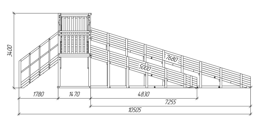 Зимняя деревянная игровая горка Савушка Зима-7