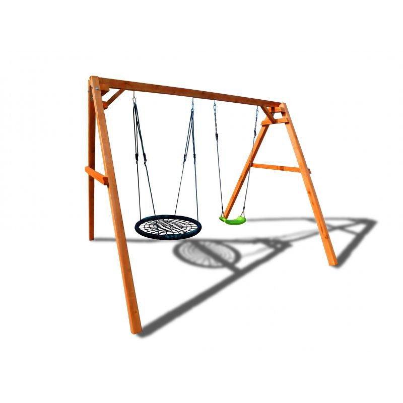 Деревянные качели Можга с качелями гнездо OVAL