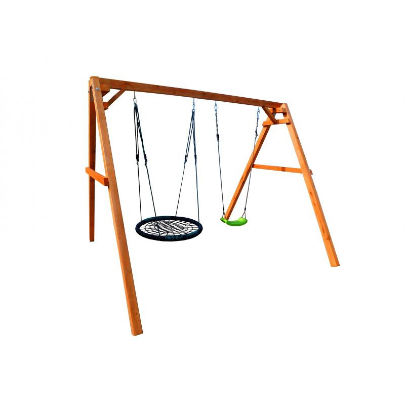 Деревянные качели Можга с качелями гнездо OVAL