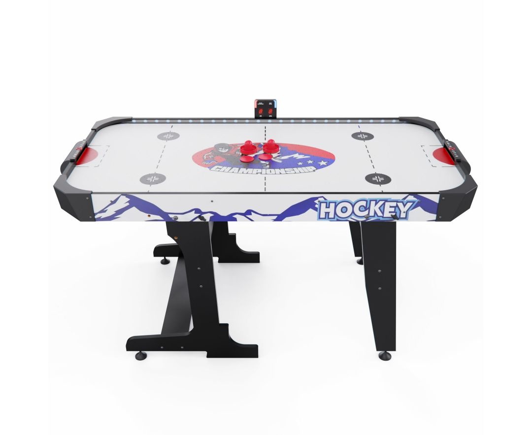 Игровой стол – аэрохоккей с подсветкой DFC Championship 53 складной белый