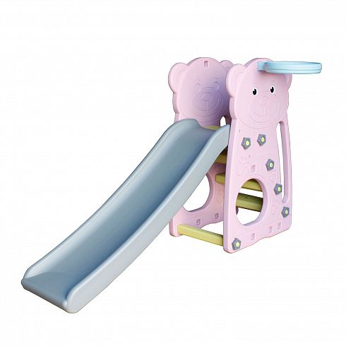 Детская пластиковая горка с баскетбольным кольцом Bear