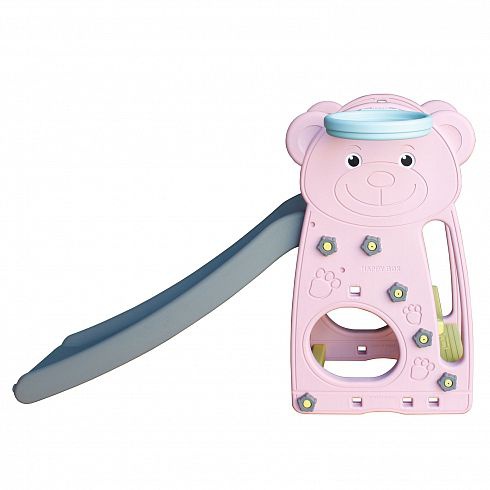 Детская пластиковая горка с баскетбольным кольцом Bear