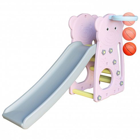 Детская пластиковая горка с баскетбольным кольцом Bear