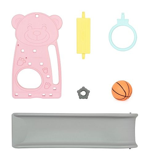 Детская пластиковая горка с баскетбольным кольцом Bear