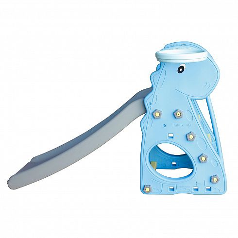 Детская пластиковая горка с баскетбольным кольцом Dinosaur